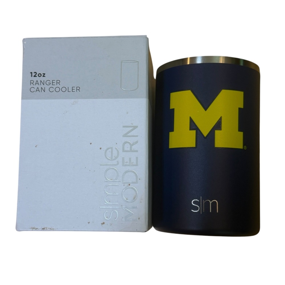 Simple Modern Can Cooler Michigan Wolverines 12oz Navy New Ranger NCAA Insulated